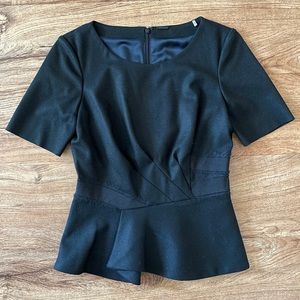 Elie Tahari Black Peplum Blouse
